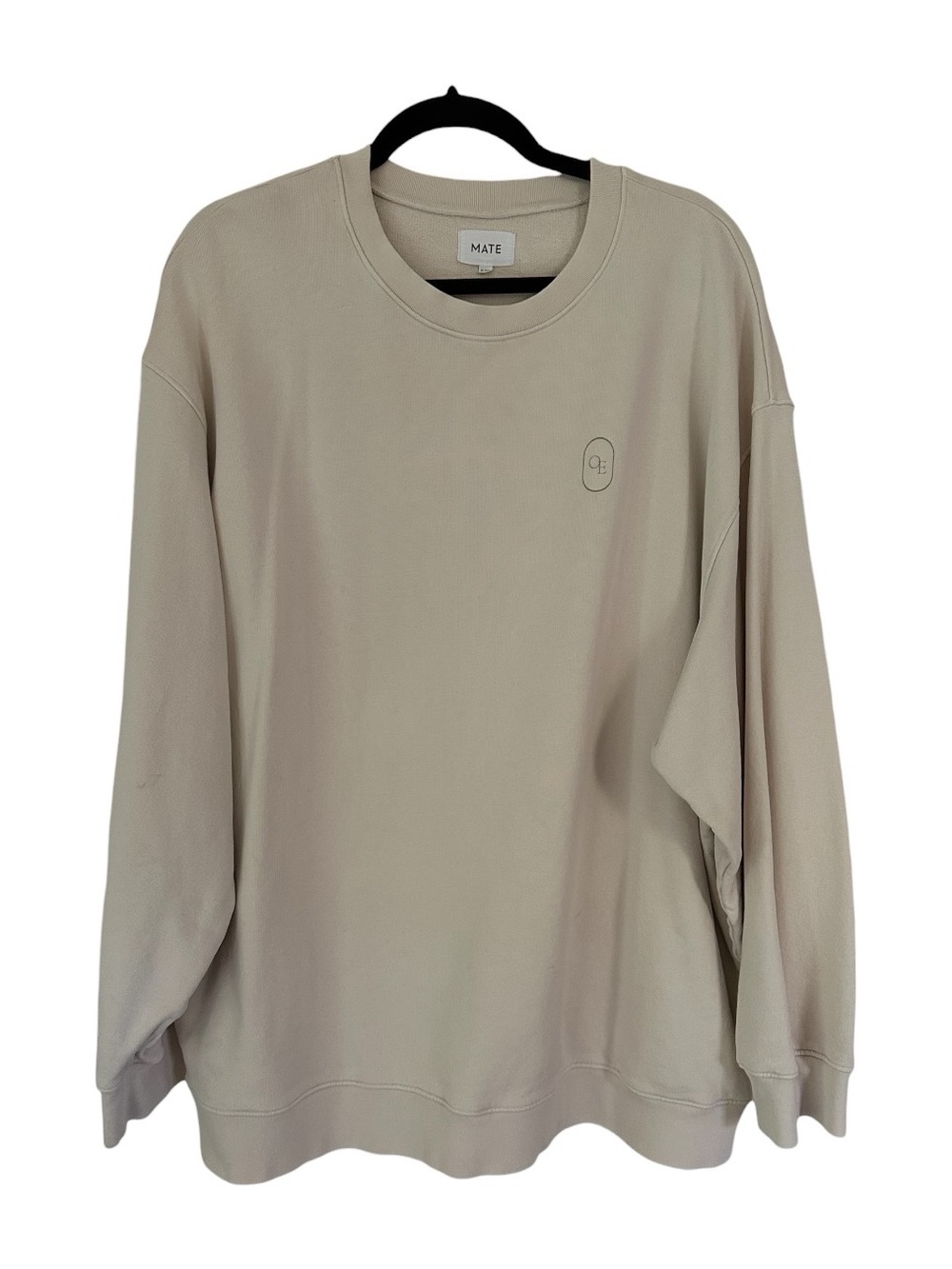 MATE the Label Oversized Organic Cotton Crewneck Sweatshirt in Beige